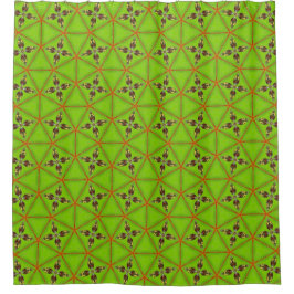 Cortina Para Box Green Geometric Pattern Shower Curtain