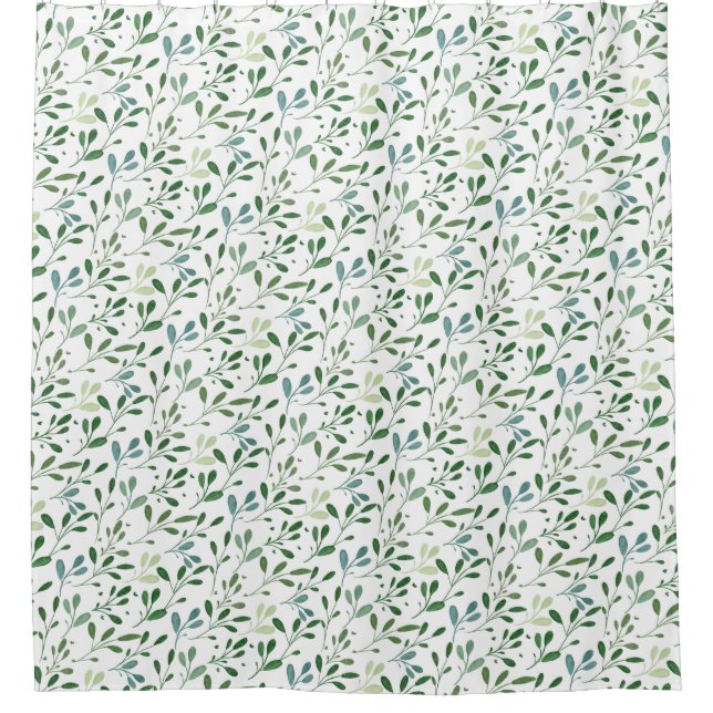 Cortina Para Box Green pattern leaves  (Frente)