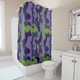 Cortina Para Box Green Purple and Blue Camo abstract