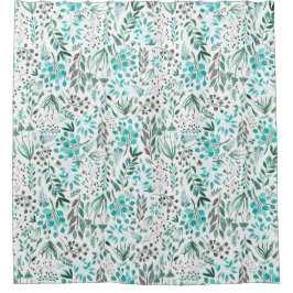 Cortina Para Box Green Watercolor Foliage