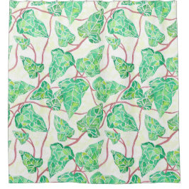Cortina Para Box Green Watercolor Vines
