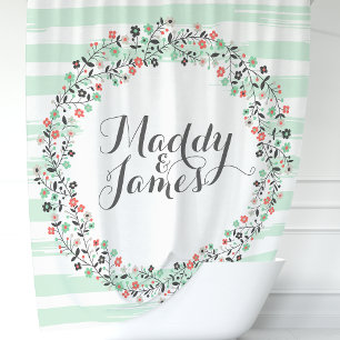 Cortina Para Box Grinalda Floral Verde Personalizada