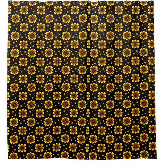 Cortina Para Box Groovy 70s Daisy Flower Power Pattern (Frente)