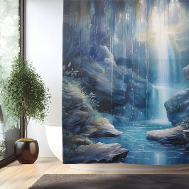 Cortina Para Box Groto de Cascata Eetérea com Aquarela