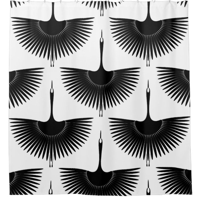 Cortina Para Box Grua Graciosa: Padrão de Pássaro Oriental (Frente)