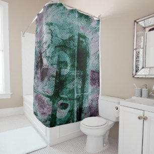 Cortina Para Box Grunge de Grafite pintado Moody Plum Purple Gree