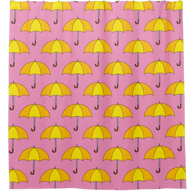 Cortina Para Box Guarda-chuva Amarelo (Frente)