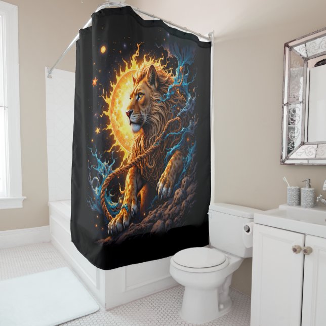 Cortina Para Box Guardian of the Solar Threshold – Lion of Balance  (In Situ)