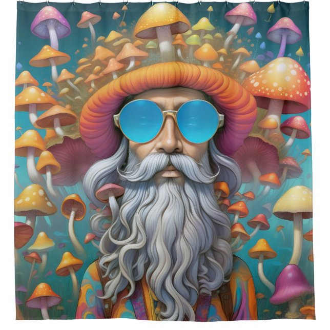 Cortina Para Box Guru Psychedelic Trippy Hippie Mushroom (Frente)