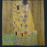 Cortina Para Box Gustav Klimt, O Beijo<br><div class="desc">Cortina de chá com a pintura de Gustav Klimt chamada "O Beijo". A pintura "The Kiss" é uma pintura com um homem e mulheres num beijo sobre um falho ouro e fundo verde. Personalizável.</div>