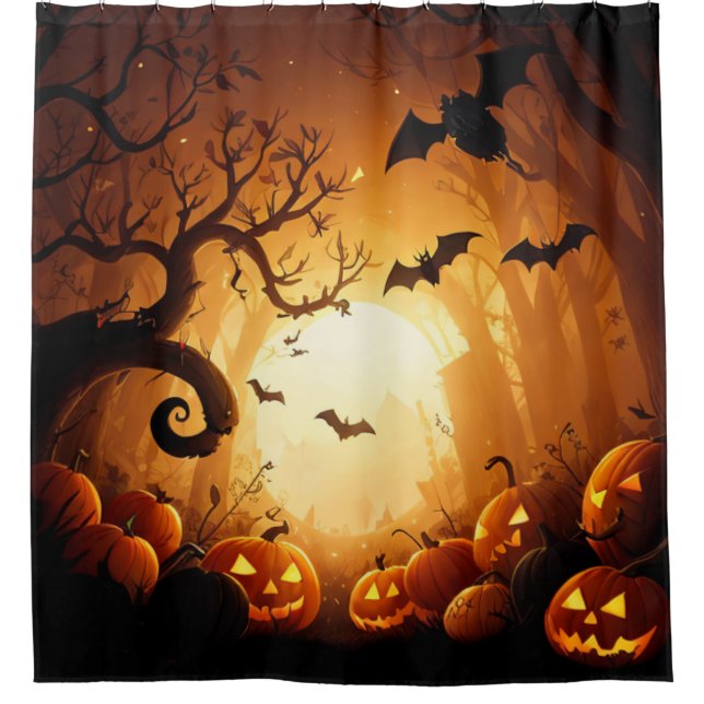 Cortina Para Box Halloween/Bat/Pumpkin/Fall (Frente)