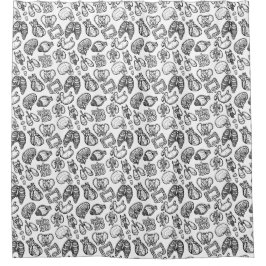 Cortina Para Box Halloween do Sketch da Ciência da Anatomia Humana