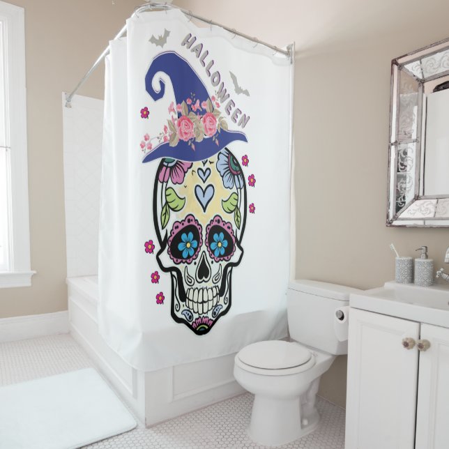 Cortina Para Box Halloween Flower Skull (In Situ)