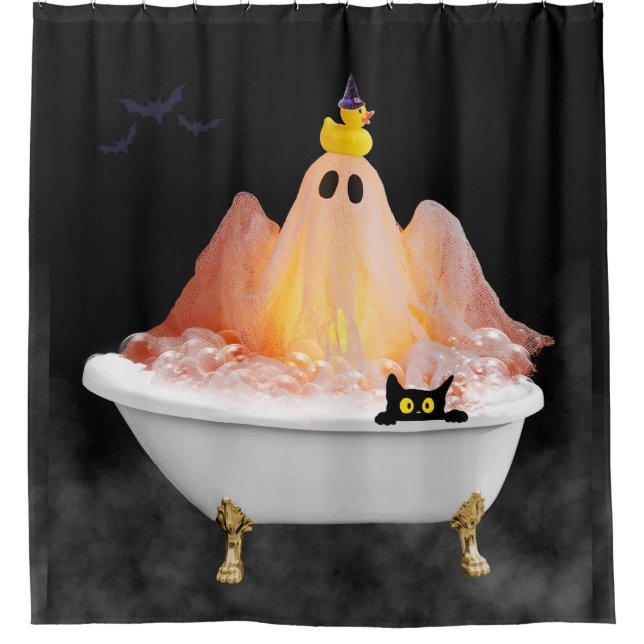 Cortina Para Box Halloween Ghost Bubble Bath (Frente)