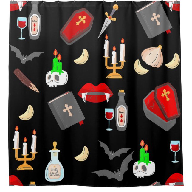 Cortina Para Box halloween gothic vampire hunter garlic dagger fang (Frente)