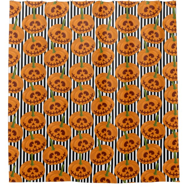 Cortina Para Box Halloween Happy Pumpkin Patterno (Frente)