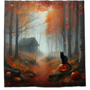 Cortina Para Box Halloween/outono/Outono/Abóbora/gato