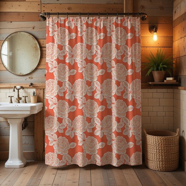 Cortina Para Box Hand Drawn Peony Floral  (Criador carregado)