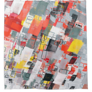 Cortina Para Box Handmade surreal abstract pattern. Modern artistic