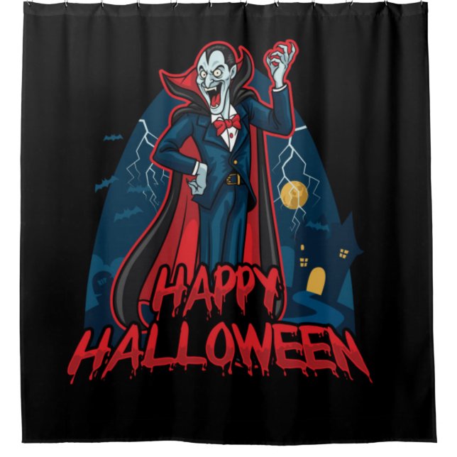 Cortina Para Box Happy Halloween Dracula (Frente)
