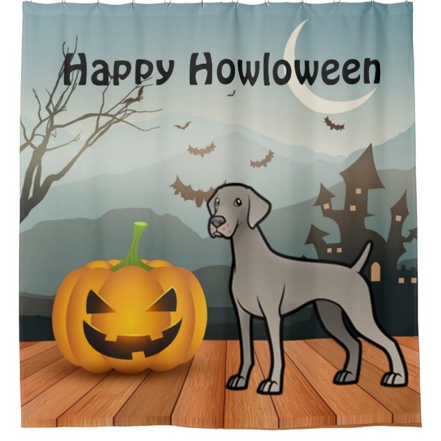 Cortina Para Box Happy Howloween Weimaraner (Frente)