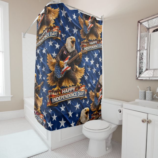Cortina Para Box Happy Independence Day shower curtain description (In Situ)