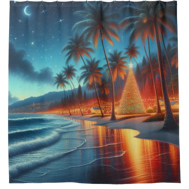 Cortina Para Box Havaí/Natal tropical (Frente)