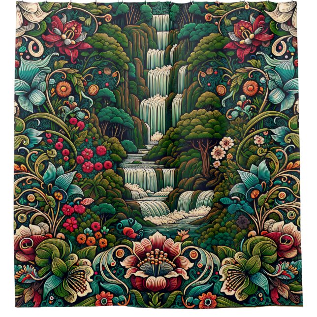 Cortina Para Box "Haven de cascata exótica" (Frente)