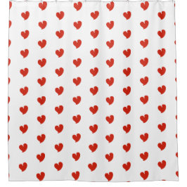 Cortina Para Box Hearty Hearts - Red and White -