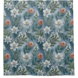 Cortina Para Box Hello Winter Pines & Flowers 