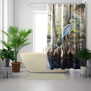 Cortina Para Box Herão Azul Excelente de Aquarela