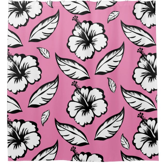 Cortina Para Box Hibiscus Floral (Frente)