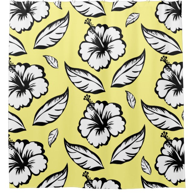 Cortina Para Box Hibiscus Floral (Frente)