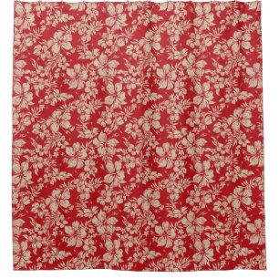 Cortina Para Box Hibiscus Pareau afligiu o Floral Havaiano