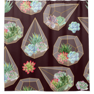 Cortina Para Box High detail succulent and cactus seamless pattern