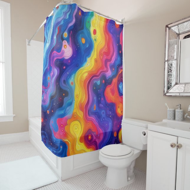 Cortina Para Box Hippie Art Shower Curtain (In Situ)