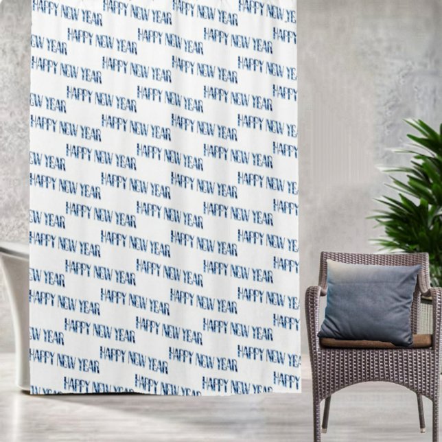 Cortina Para Box HNY-Blue Diamond (Shower in style, and also, welcome in the New Year, with your HNY Blue Diamond Shower Curtain!)