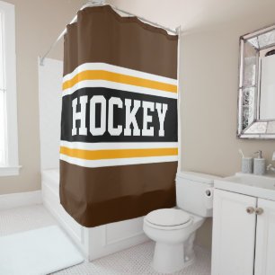 Cortina Para Box HOCKEY Bold Athletic Brown Black Yellow Stripes