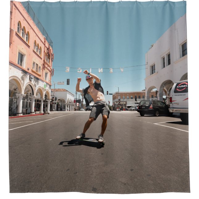 Cortina Para Box Homem jogando skate (Frente)