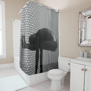 Cortina Para Box Homem único de arte moderna, preto e branco