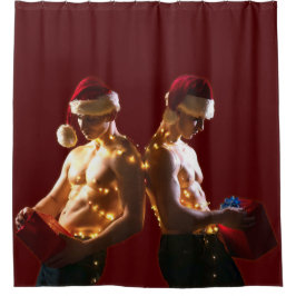 Cortina Para Box Homens sem camisa do SlipperyJoe de volta ao Natal