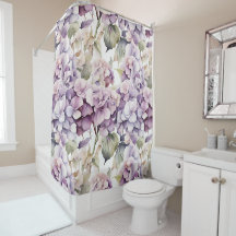 Hortênsias em aquarela rosa elegante roxo