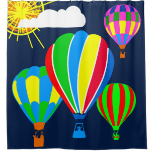 Cortina Para Box Hot Air Balloons no céu é engraçado