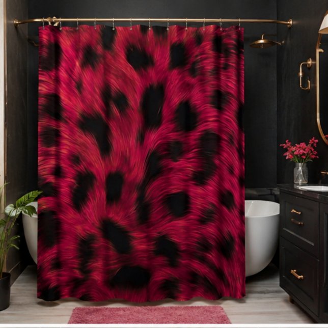 Cortina Para Box Hot Pink Leopard Print Faux  (Criador carregado)