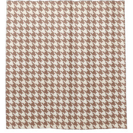 Cortina Para Box Houndstooth Pattern Mocha Mousse e White