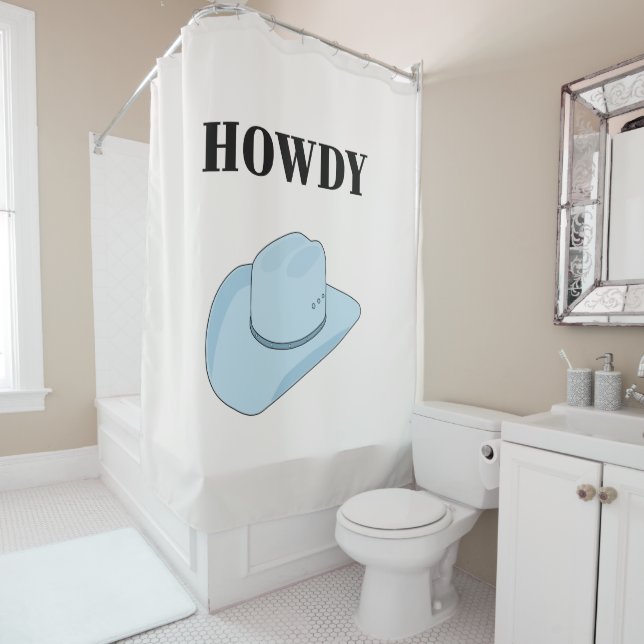 Cortina Para Box Howdy Cowboy Hat Baby Blue (In Situ)