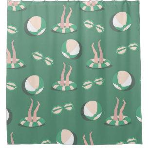 Cortina Para Box Ícones de Verão: Repetir Vintage sem costura