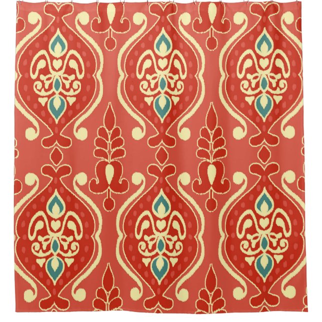 Cortina Para Box Ikat artesanal: Tecido de Boho Étnico (Frente)