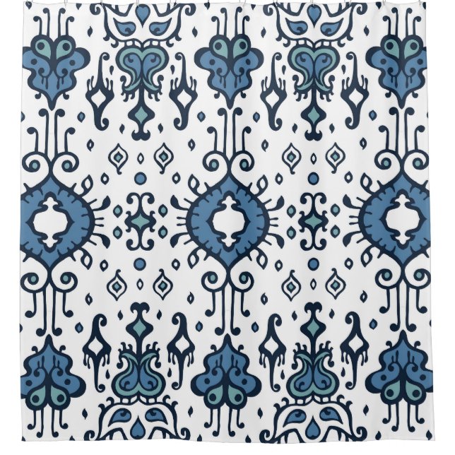 Cortina Para Box Ikat, tribal, enfeite étnico sem descontinuidades. (Frente)