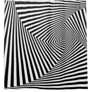 Cortina Para Box Ilusões Ópticas: Abstrato Geométrico em Striped.
